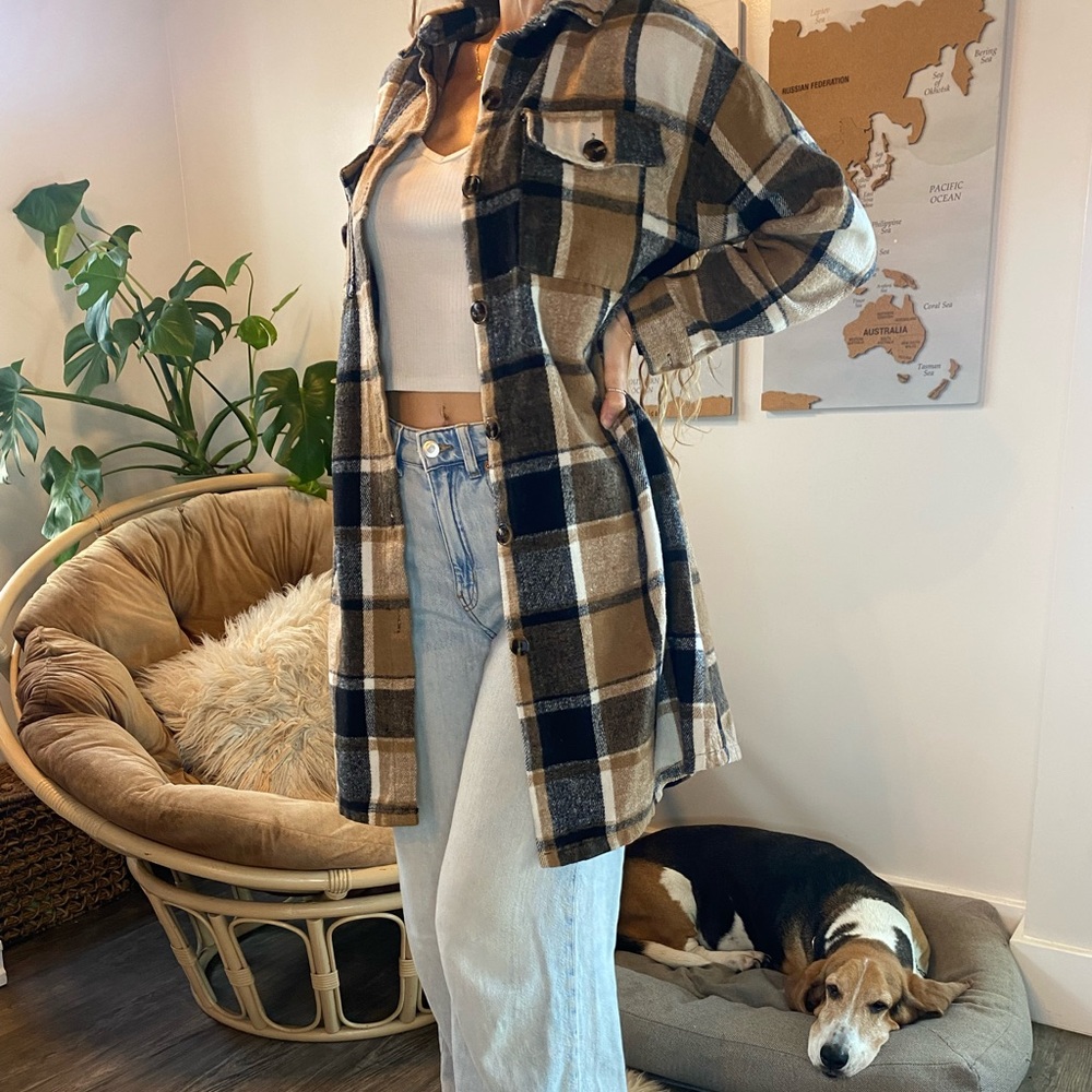 Cozy Plaid Button-Up Shacket
